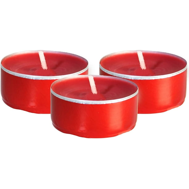 Set of 100 CandleNScent 5 Hour Tea Light Candles in Clear Cup Extended Burn Time tealights